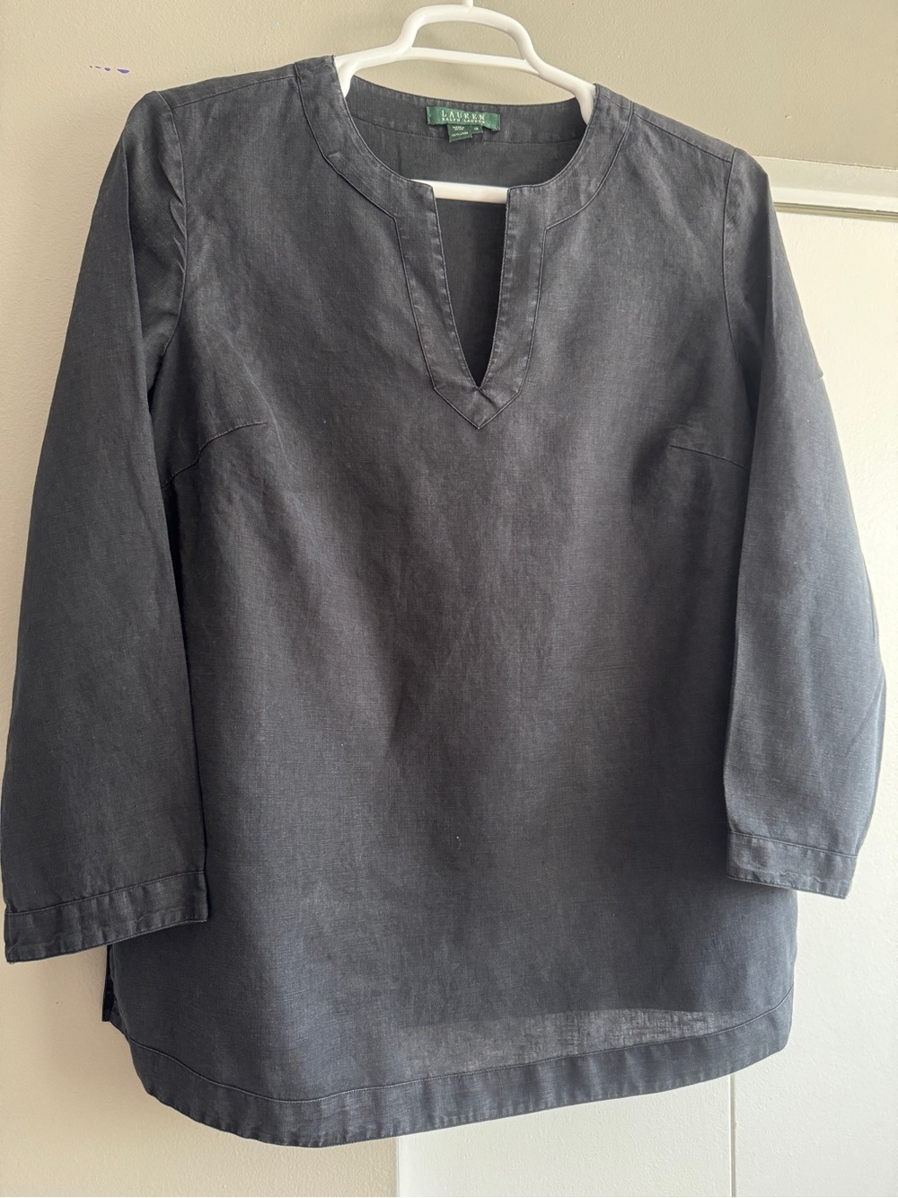 Ralph Lauren 1X Distressed Black 100% Linen Tunic - Picture 3 of 15